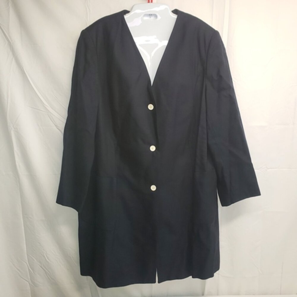 Vintage Harvé Benard Woman size 20W/40 Black long suit jacket/coat